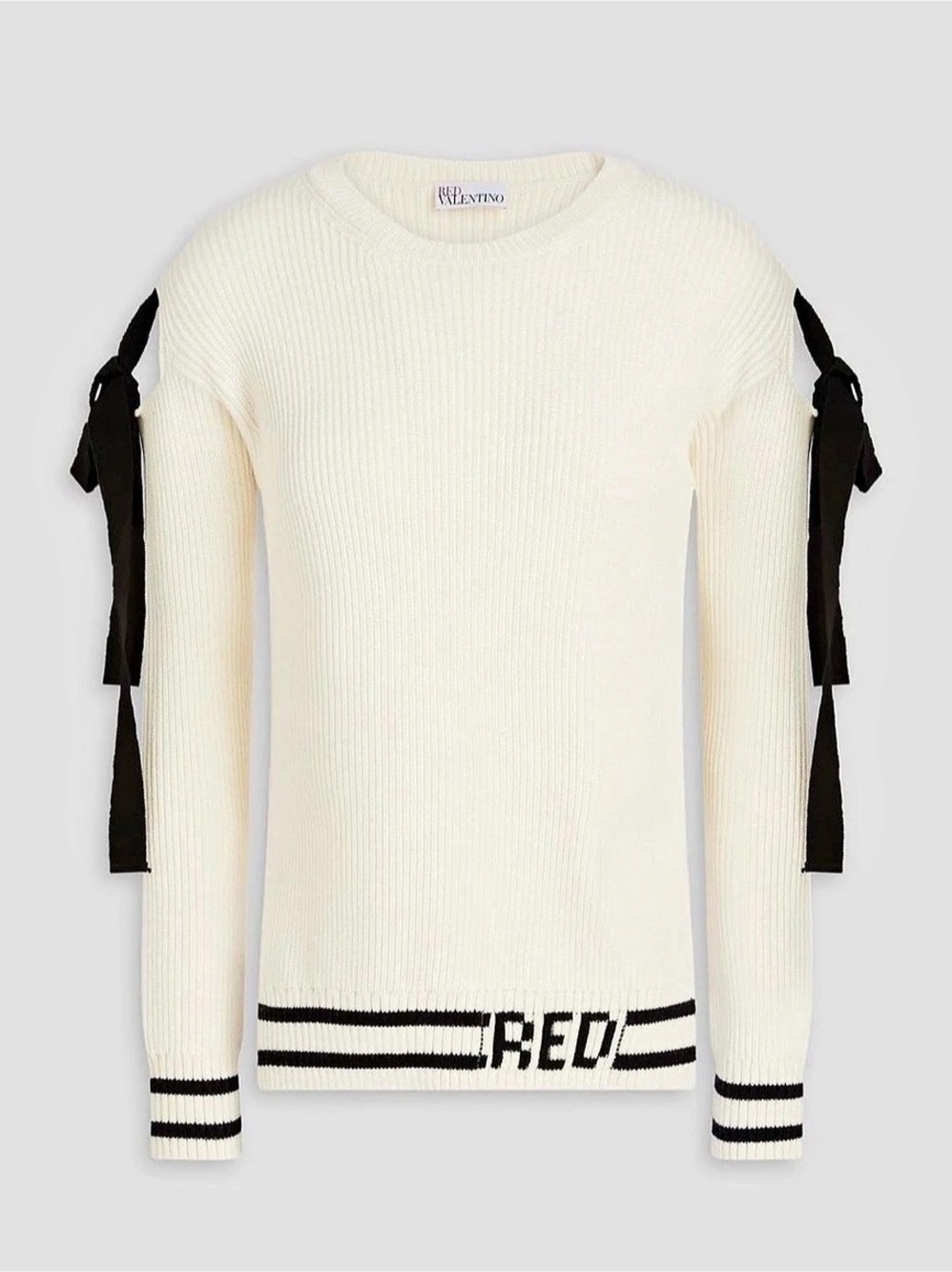 Red Valentino Crew & Scoop Necks Cream Black Size L